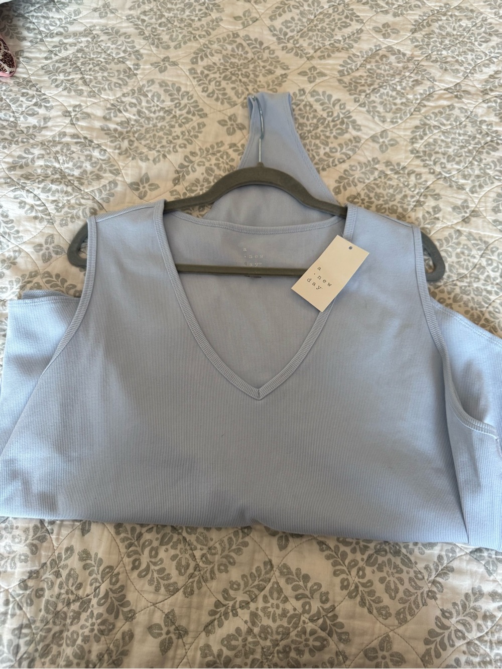 NWT Light Blue V-Neck Women’s ribbed bodysuit